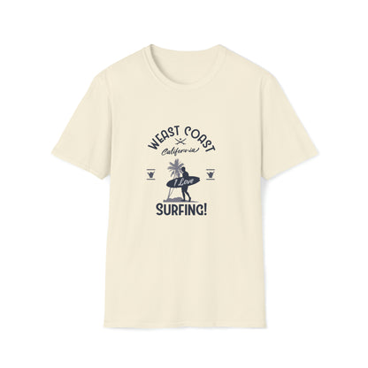 West Coast Surfing |Beach Lifestyle Shirts | Summer Vibe Apparel Natural