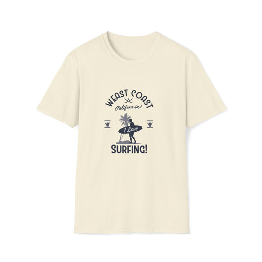 West Coast Surfing, Beachwear Graphics, Tropical T-Shirt Designs, Ocean-Inspired Shirts, Surfing Graphics, Sun and Sand Apparel, Summer Wardrobe Essentials - SaviTraviDesigns