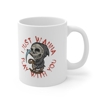 I Just Want to Play With You, Personalized Mug Designs, Creative Coffee Cups, Unique Mug Artwork, Printed Coffee Mugs, Artist-Designed Mugs