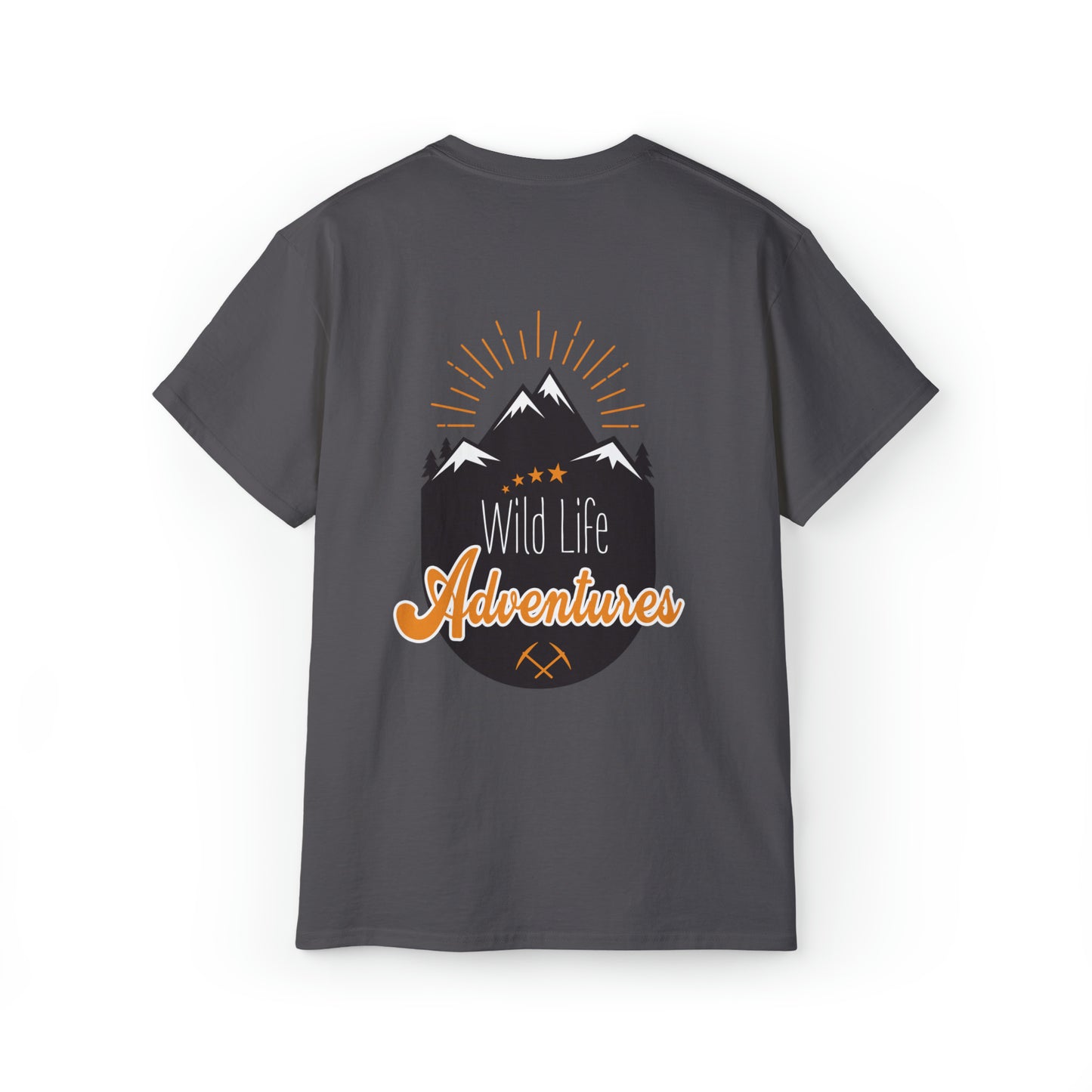 Wildlife Adventures | Hiking & Camping Tee | Nature-Inspired Outdoor Apparel Charcoal