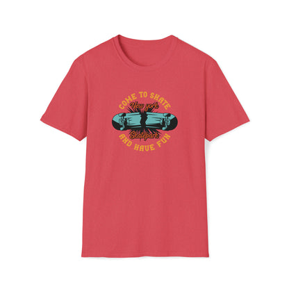 Come To Skate New York Skate |Beach Lifestyle Shirts | Summer Vibe Apparel Heather Red