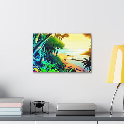 Jungle Riverbed, Jungle Sunset, Graffiti art prints, Street art canvas, Urban art decor, Graffiti-style wall art, Graffiti canvas prints, Street art posters - SaviTraviDesigns