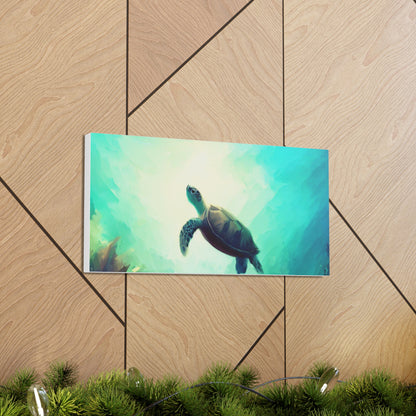 Sea Turtle wall art, ocean art, Canvas Gallery Wraps, Ocean Animal, Turtle