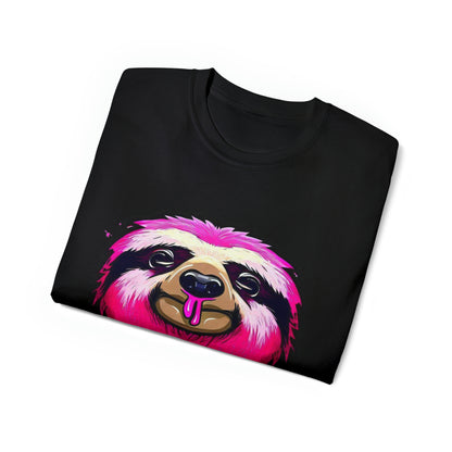 Graffiti Tshirt, Sloth Graphic T-Shirt, Unisex Ultra Cotton Tee, Pink Sloth - SaviTraviDesigns