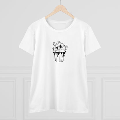 Mummy Cupcake, Halloween Cupcake Designs, Halloween Graphic Shirts, Spooky Halloween Shirts, Cute Halloween Graphic Tees