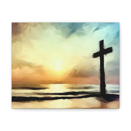 Christian wall art, Cross wall art, Beach art, ocean art, Canvas Gallery Wraps - SaviTraviDesigns