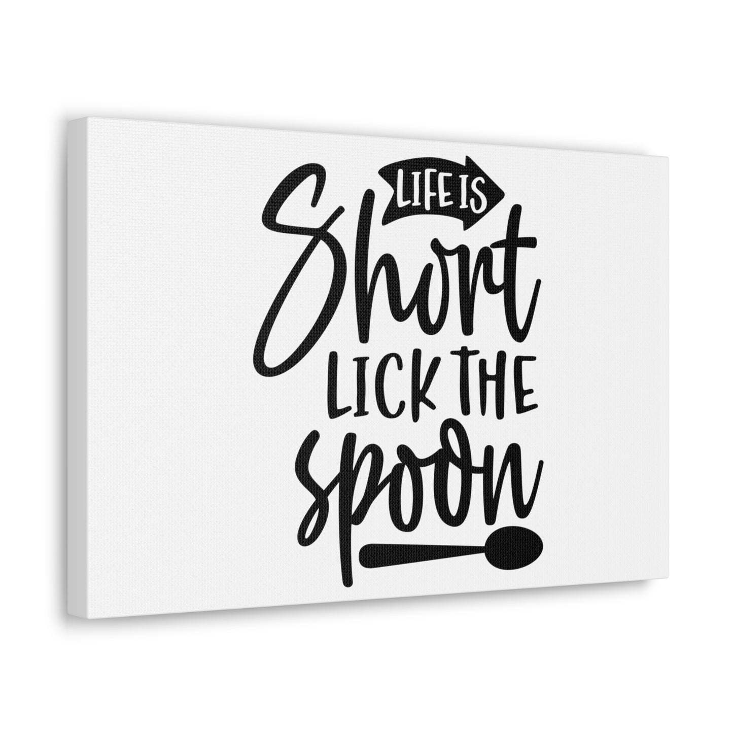 Life Is Short Lick The Spoon, Kitchen quote canvas prints, Kitchen wall decor quotes, Kitchen canvas art, Funny kitchen quotes on canvas, Inspirational kitchen quotes - SaviTraviDesigns