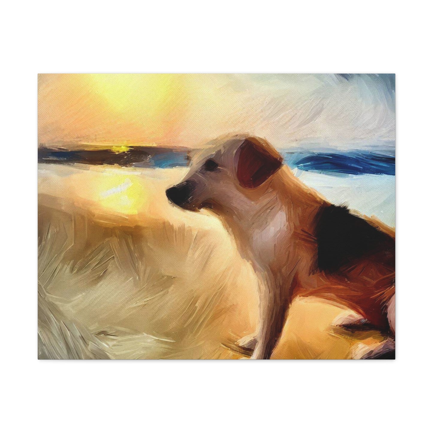 Dog wall art, beach wall art, ocean art, Canvas Gallery Wraps, Pet Beach - SaviTraviDesigns