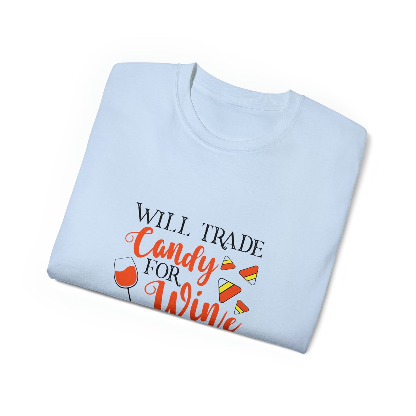 Will Trade Candy For Wine, Halloween Graphic Shirts, Spooky Halloween Shirts, Scary Halloween Shirt Designs, Cute Halloween Graphic Tees, Funny Halloween Shirt Ideas - SaviTraviDesigns