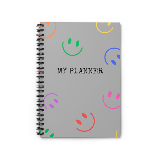 Happy Smile, Journal, Spiral Notebook, Ruled Line, Design notebook - SaviTraviDesigns