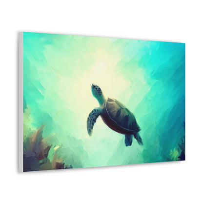 Sea Turtle wall art, ocean art, Canvas Gallery Wraps, Ocean Animal, Turtle