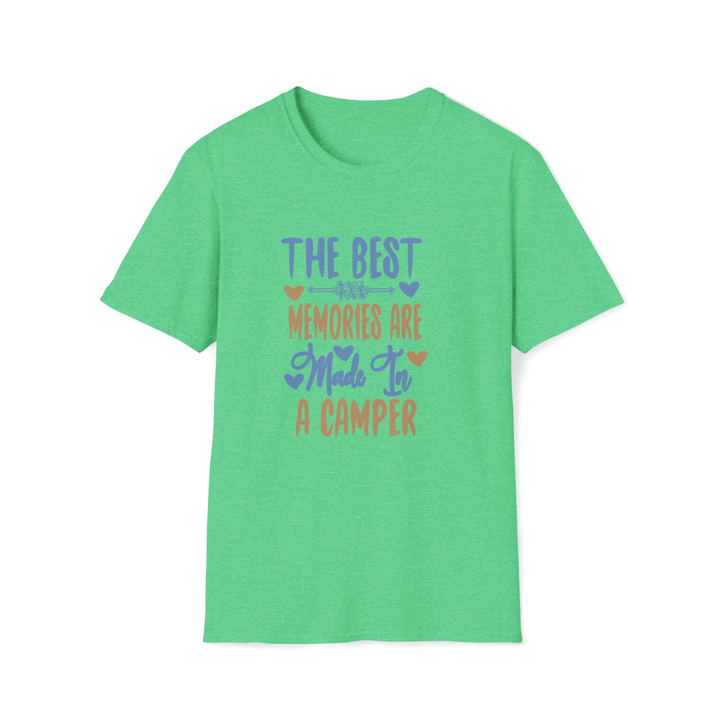 The Best Memories Are Made In The Camper |Beach Lifestyle Shirts | Summer Vibe Apparel Heather Irish Green