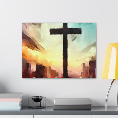 Christian wall art, Cross wall art, City art, Canvas Gallery Wraps - SaviTraviDesigns