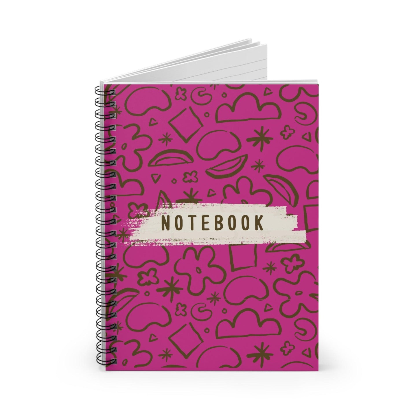 Pattern, Design Spiral Notebook, Spiral Notebook, Ruled Line, Pink, Workout Journal - SaviTraviDesigns