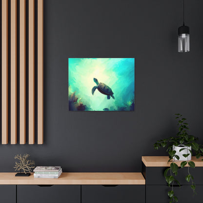 Sea Turtle wall art, ocean art, Canvas Gallery Wraps, Ocean Animal, Turtle