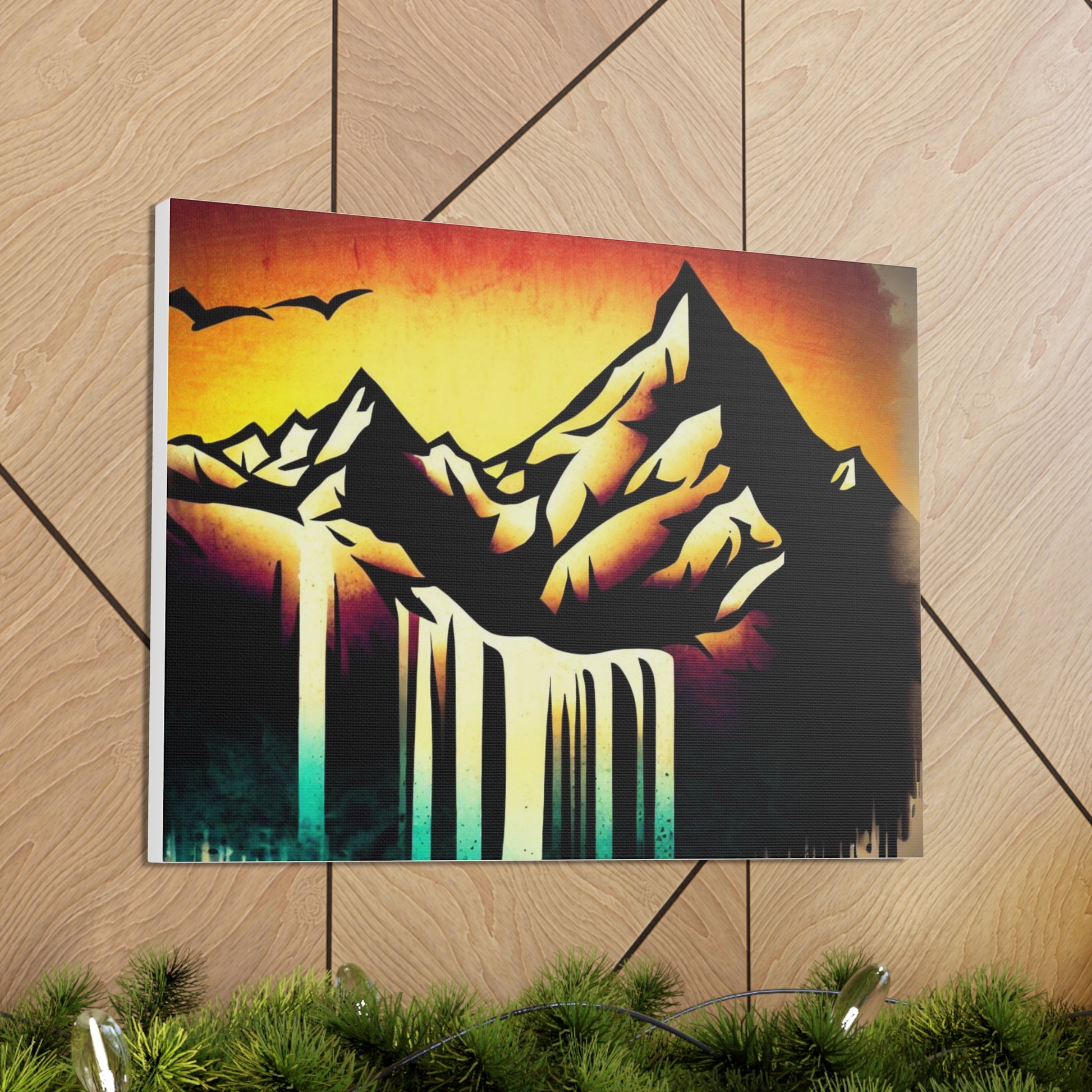 Mountain Waterfall, Graffiti art prints, Street art canvas, Urban art decor, Graffiti-style wall art, Graffiti canvas prints, Street art posters - SaviTraviDesigns