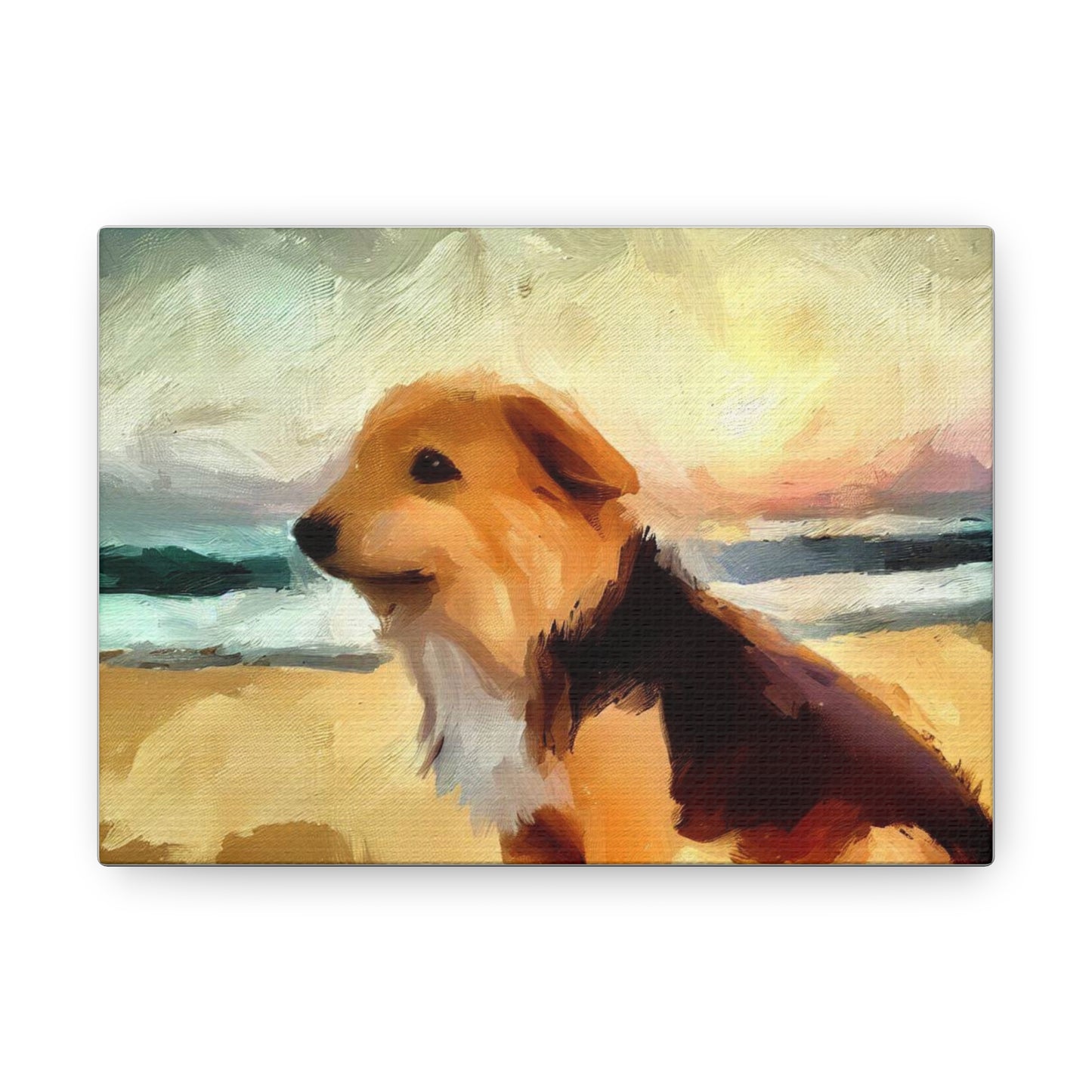 Dog wall art, ocean wall art, beach art, Canvas Gallery Wraps, Dog Beach - SaviTraviDesigns