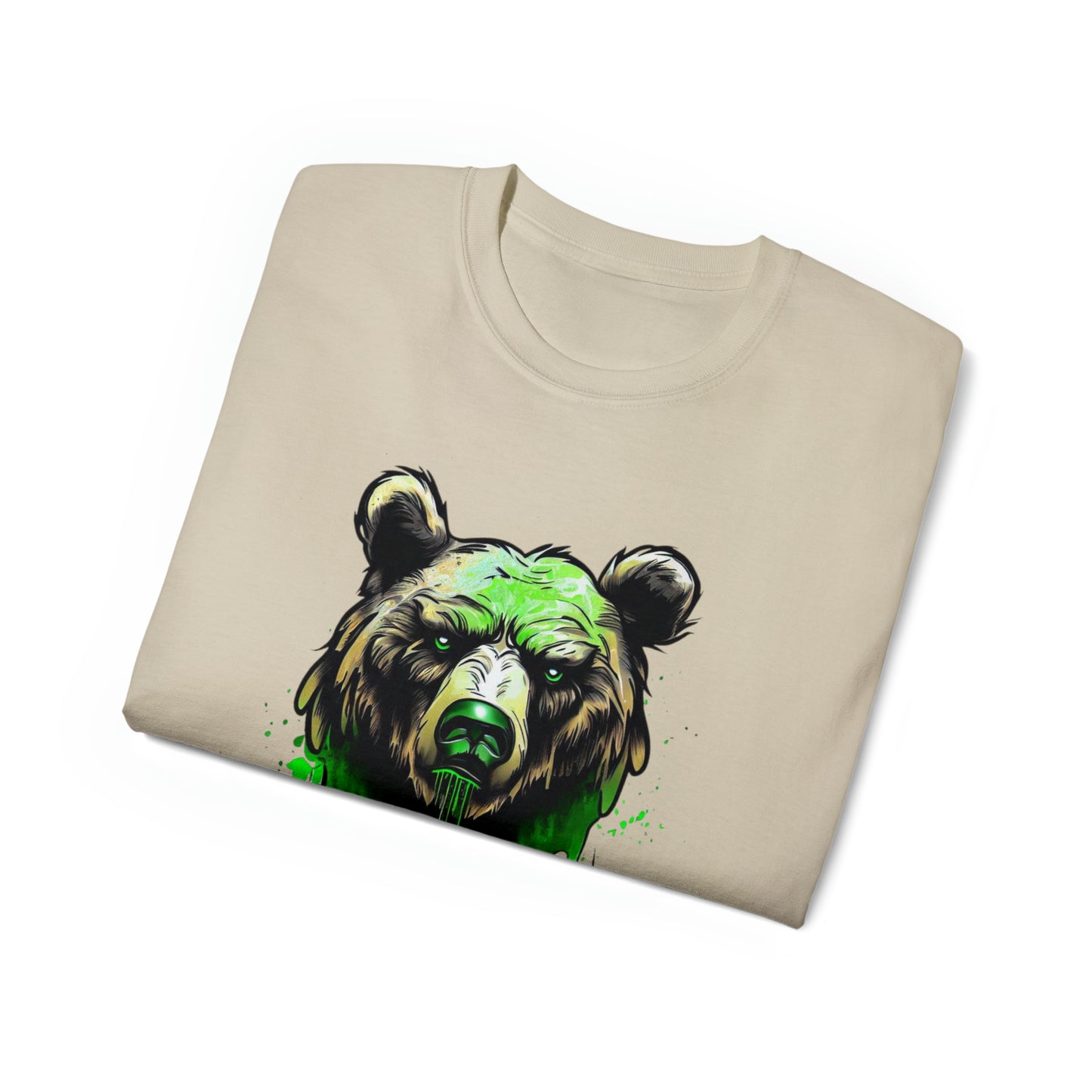 Graffiti Graphic Shirt, Street Art, Urban Art, Unisex Ultra Cotton Tee, Green Bear