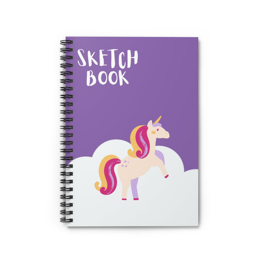 Unicorn Notebook, Sketch Book, Spiral Notebook, Ruled Line, Purple Unicorn, Workout Journal - SaviTraviDesigns