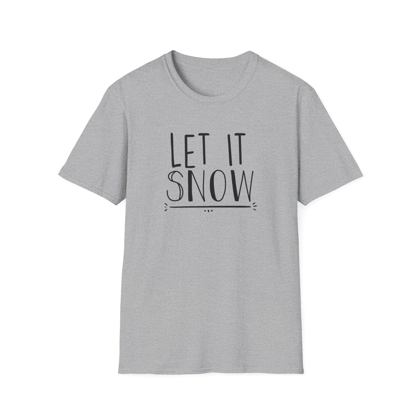 Let It Snow Winter Graphic T Shirt Sport Grey