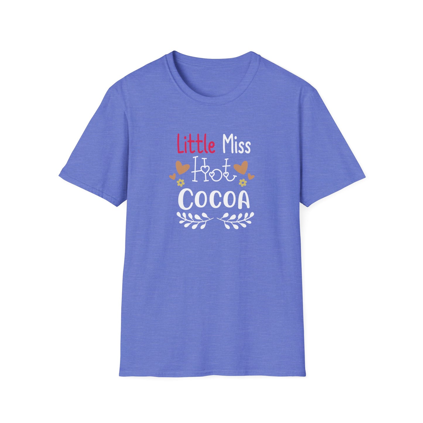 Little Miss Hot Cocoa Novelty Graphic Shirt Heather Royal