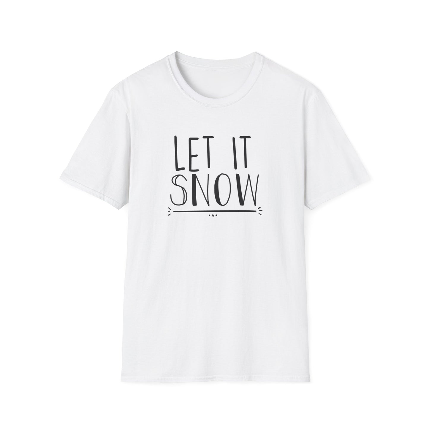 Let It Snow Winter Graphic T Shirt White