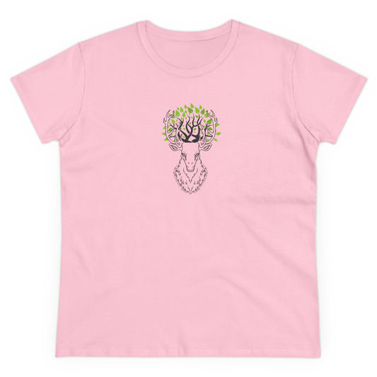 Stag Head Women’s Bohemian Graphic Tees – Mandala and Zen Style Patterns