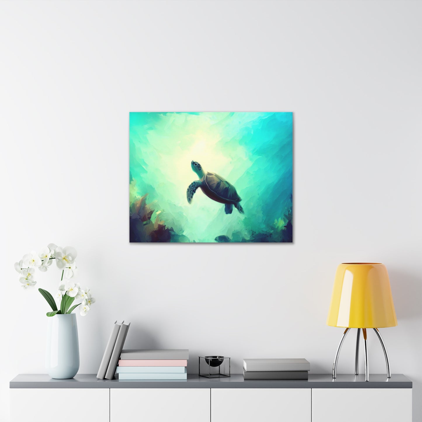 Sea Turtle wall art, ocean art, Canvas Gallery Wraps, Ocean Animal, Turtle