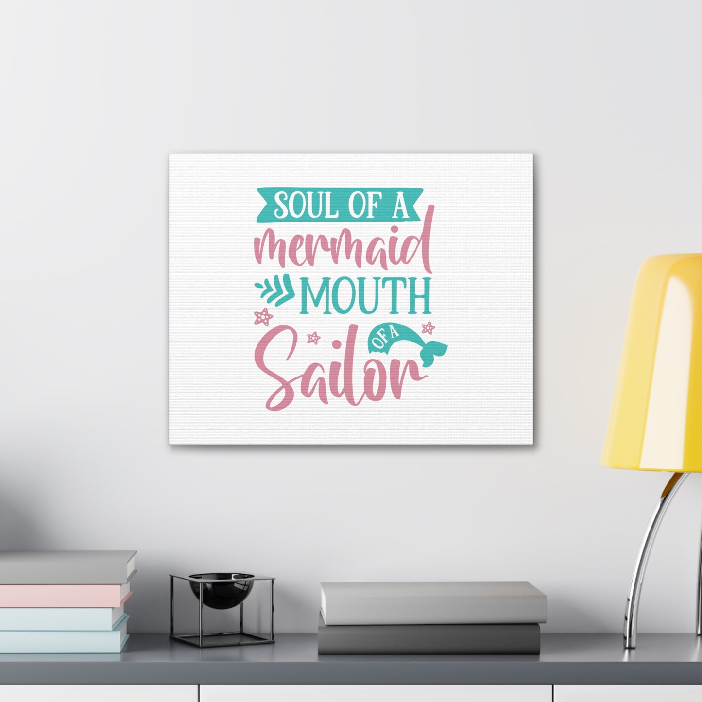 Soul Of A Mermaid, Mouth Of A Sailor, Mermaid Wall Art, Coastal Mermaid Decor, Beach House Mermaid Signs, Nautical Mermaid Decor, Mermaid Nursery Wall Decor - SaviTraviDesigns