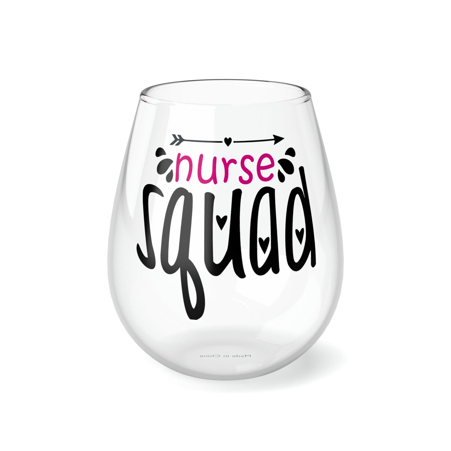 Nurse Squad, Nurse Wine Glass, Wine Lover stemless, Unique stemless wine glass, Trendy wine glass, Wine glass gift, Stemless Wine Glass - SaviTraviDesigns