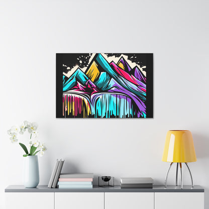 Graffiti Spray Can Mountain Painting