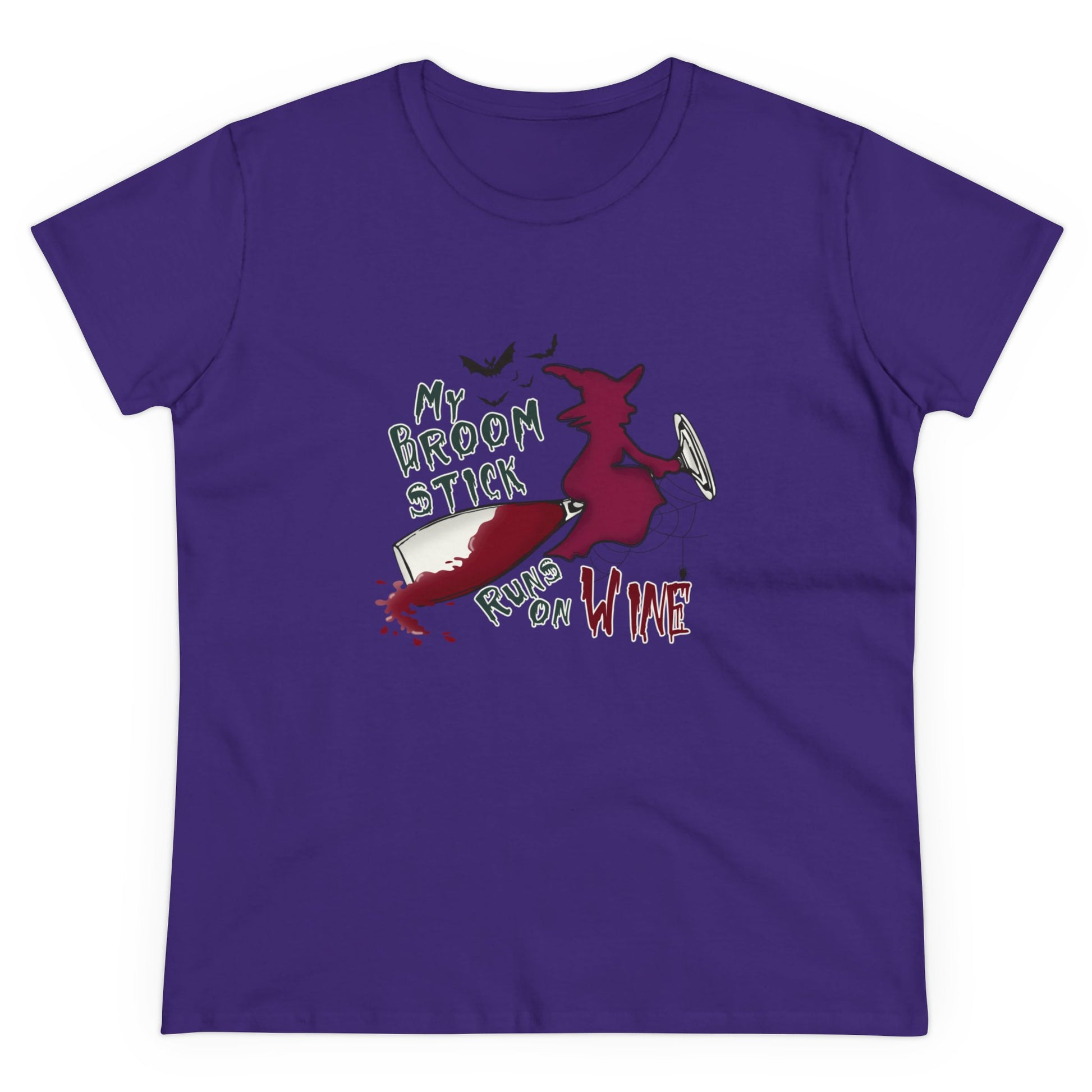 My Broomstick Runs On Wine, Halloween Graphic Shirts, Spooky Halloween Shirts, Scary Halloween Shirt Designs, Cute Halloween Graphic Tees, Funny Halloween Shirt Ideas - SaviTraviDesigns