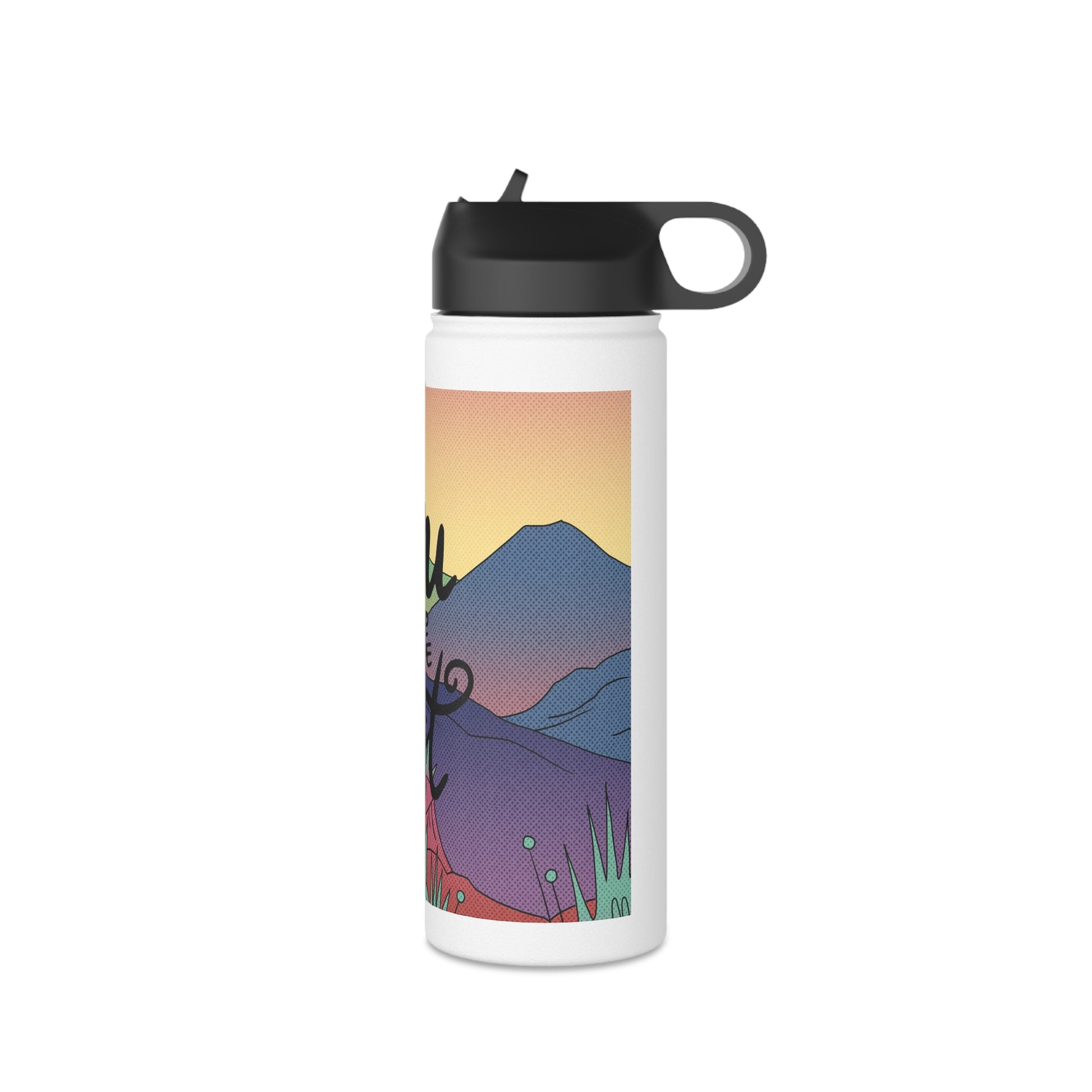 Print water bottle, Stainless Steel Water Bottle, Standard Lid - SaviTraviDesigns