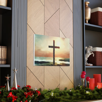 Christian wall art, Cross wall art, beach art, ocean art, Canvas Gallery Wraps - SaviTraviDesigns