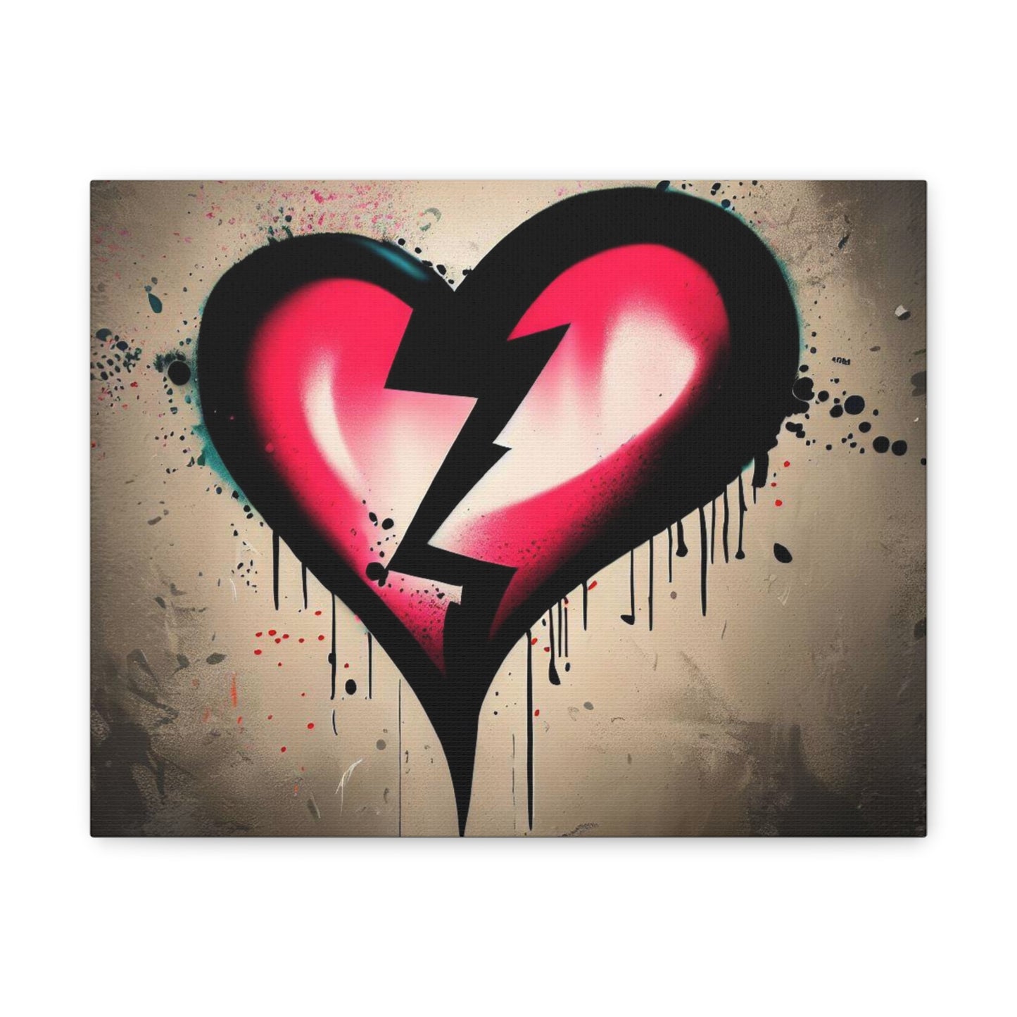 Broken Heart, Graffiti art prints, Street art canvas, Urban art decor, Graffiti-style wall art, Graffiti canvas prints, Street art posters - SaviTraviDesigns