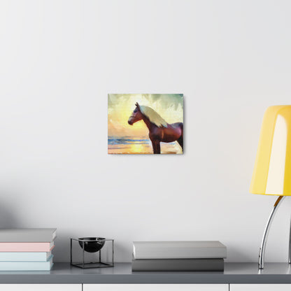 Horse wall art, beach wall art, ocean art, Canvas Gallery Wraps, Horse Beach, Sunset Beach - SaviTraviDesigns