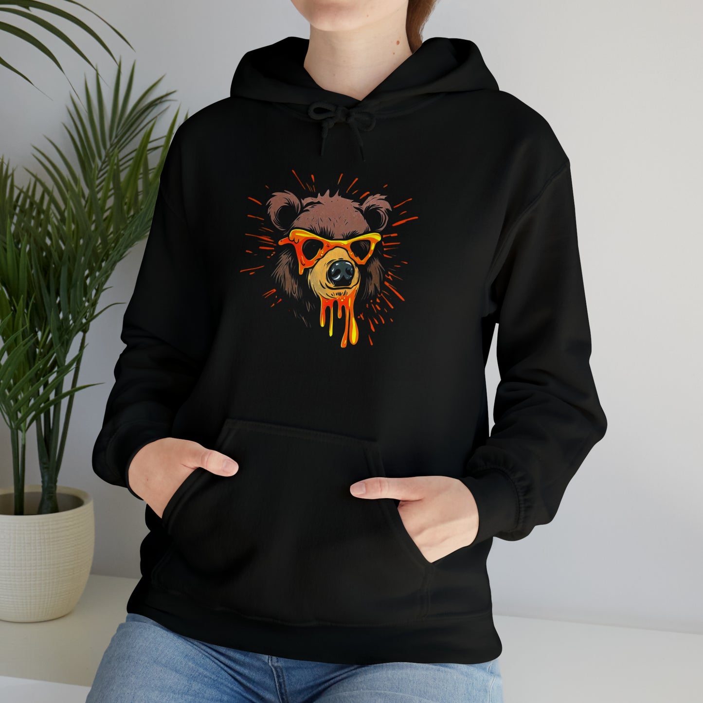 Bear Hoodie, Graffiti Graphic Shirt, Street Art, Urban Art, Unisex Heavy Blend™ Hooded Sweatshirt,