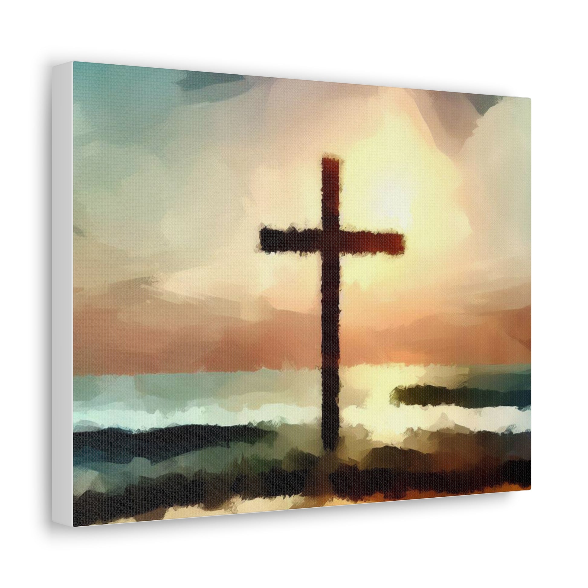 Christian wall art, Cross wall art, beach art, ocean art, Canvas Gallery Wraps - SaviTraviDesigns