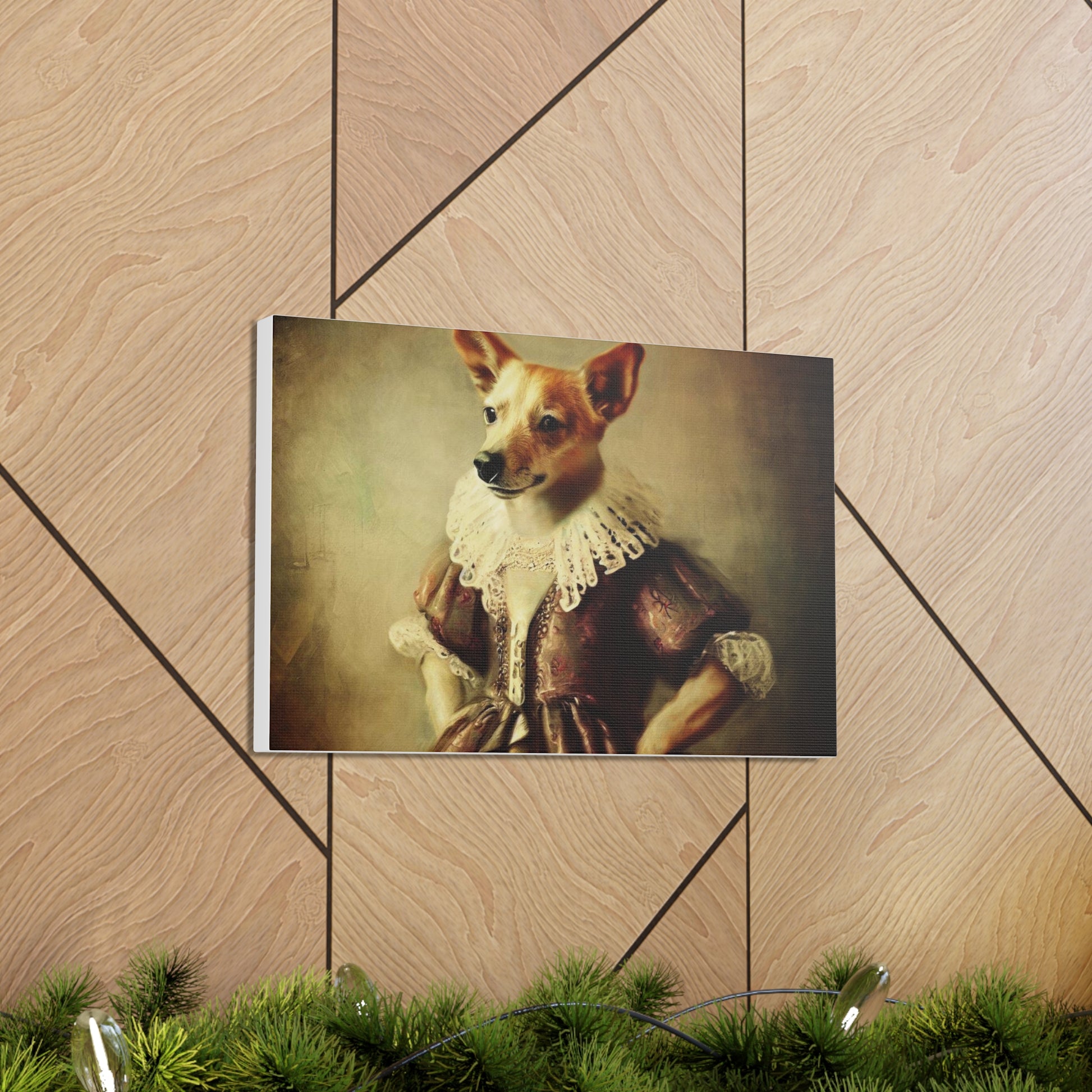 Fancy Dog, Canvas Dog Art, Dog Wall Art, Canine Canvas Art,Canvas Gallery Wraps