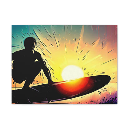 Surfer, Surfing Sunset, Graffiti-inspired home decor, Modern street art prints, Graffiti wall art, Street art canvas art, Graffiti artist prints - SaviTraviDesigns