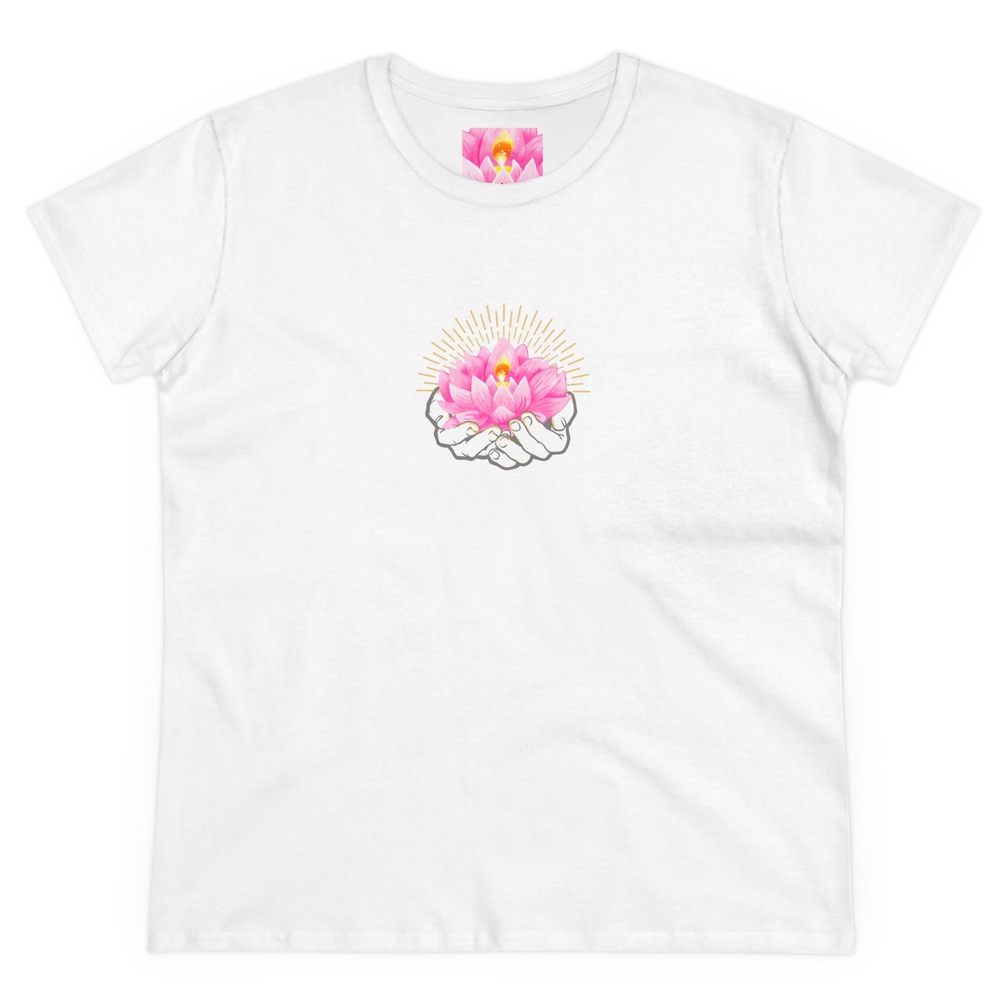 Hands Holding Lotus - Meditation Graphic  Women T-Shirt