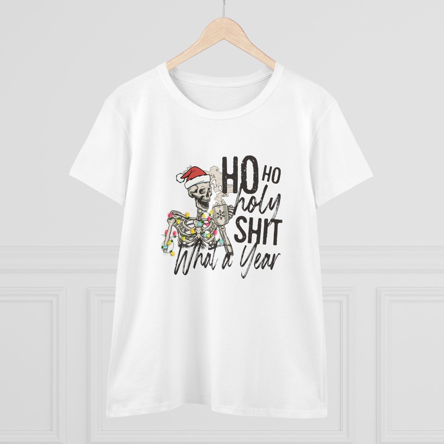 Ho Ho Holy Shit, What A Year, Christmas Graphic Shirts, Festive Holiday T-Shirts, Ugly Christmas Sweater Tees, Funny Christmas Shirt Designs, Cute Xmas Graphic Tees