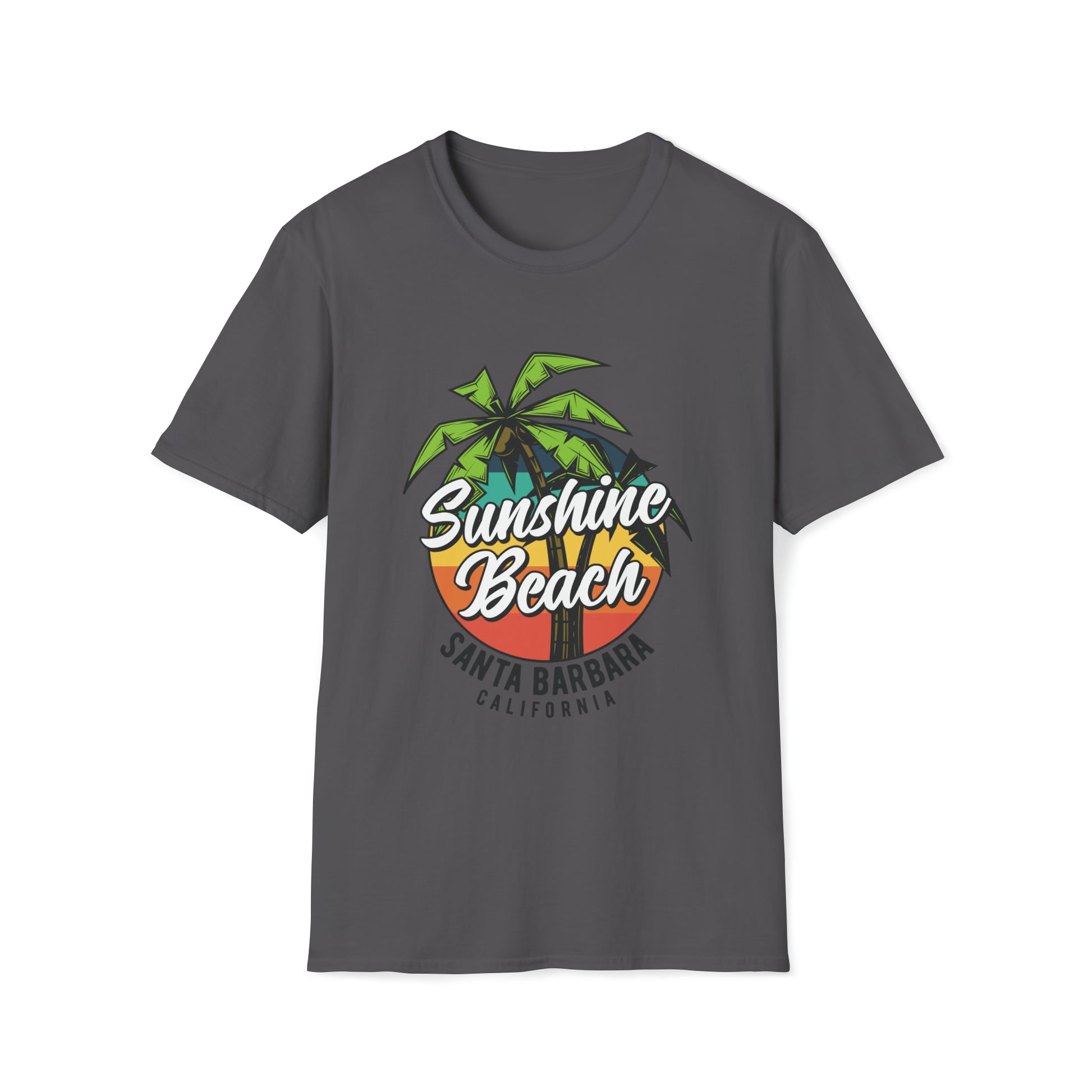 Sunshine Beach Santa Barbara |Beach Lifestyle Shirts | Summer Vibe Apparel Charcoal