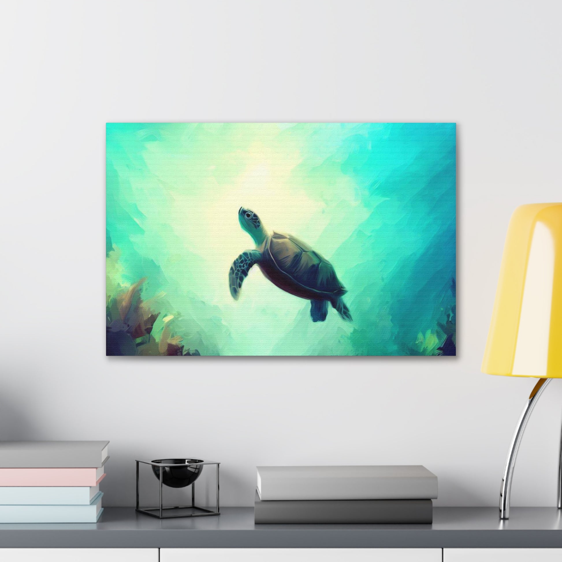 Sea Turtle wall art, ocean art, Canvas Gallery Wraps, Ocean Animal, Turtle