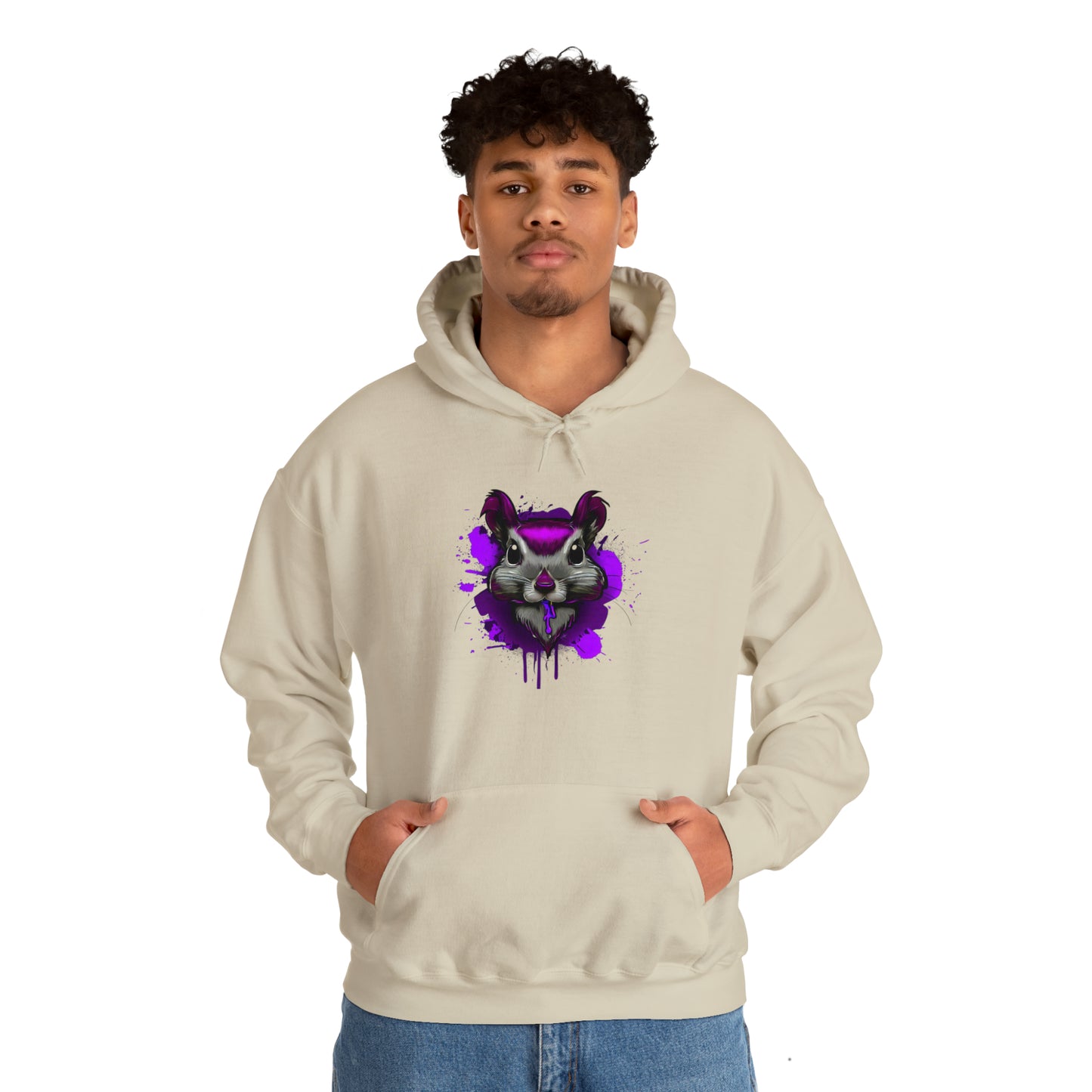 Graffiti hoodie, Graffiti Sweatshirt, Squirrel sweatshirt, Urban Art Hooded Sweatshirt, purple - SaviTraviDesigns