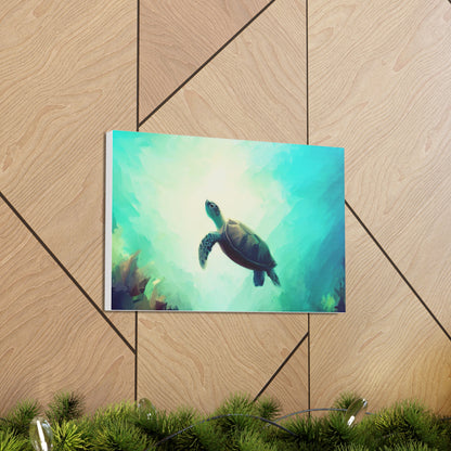 Sea Turtle wall art, ocean art, Canvas Gallery Wraps, Ocean Animal, Turtle