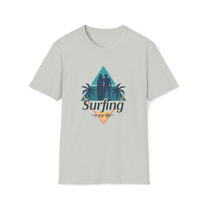 Surfing Is My Life |Beach Lifestyle Shirts | Summer Vibe Apparel Ice Grey