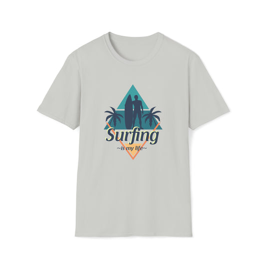 Surfing Is My Life |Beach Lifestyle Shirts | Summer Vibe Apparel Ice Grey