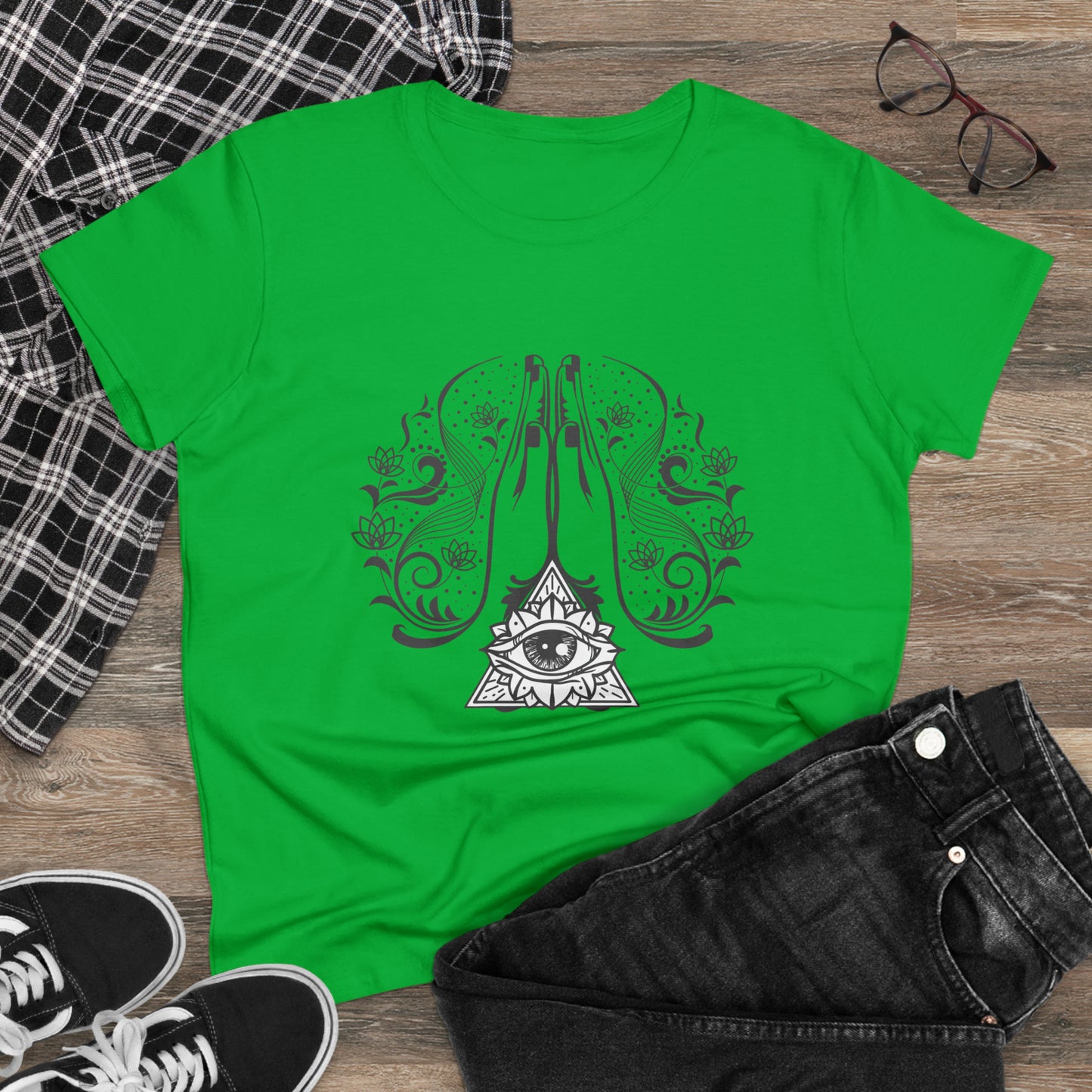 Meditation T-Shirts, Yoga Graphic Tees, Mindfulness Apparel, Zen T-Shirts, Spiritual Shirts, Chakra Tees, Womens T-Shirt Irish Green