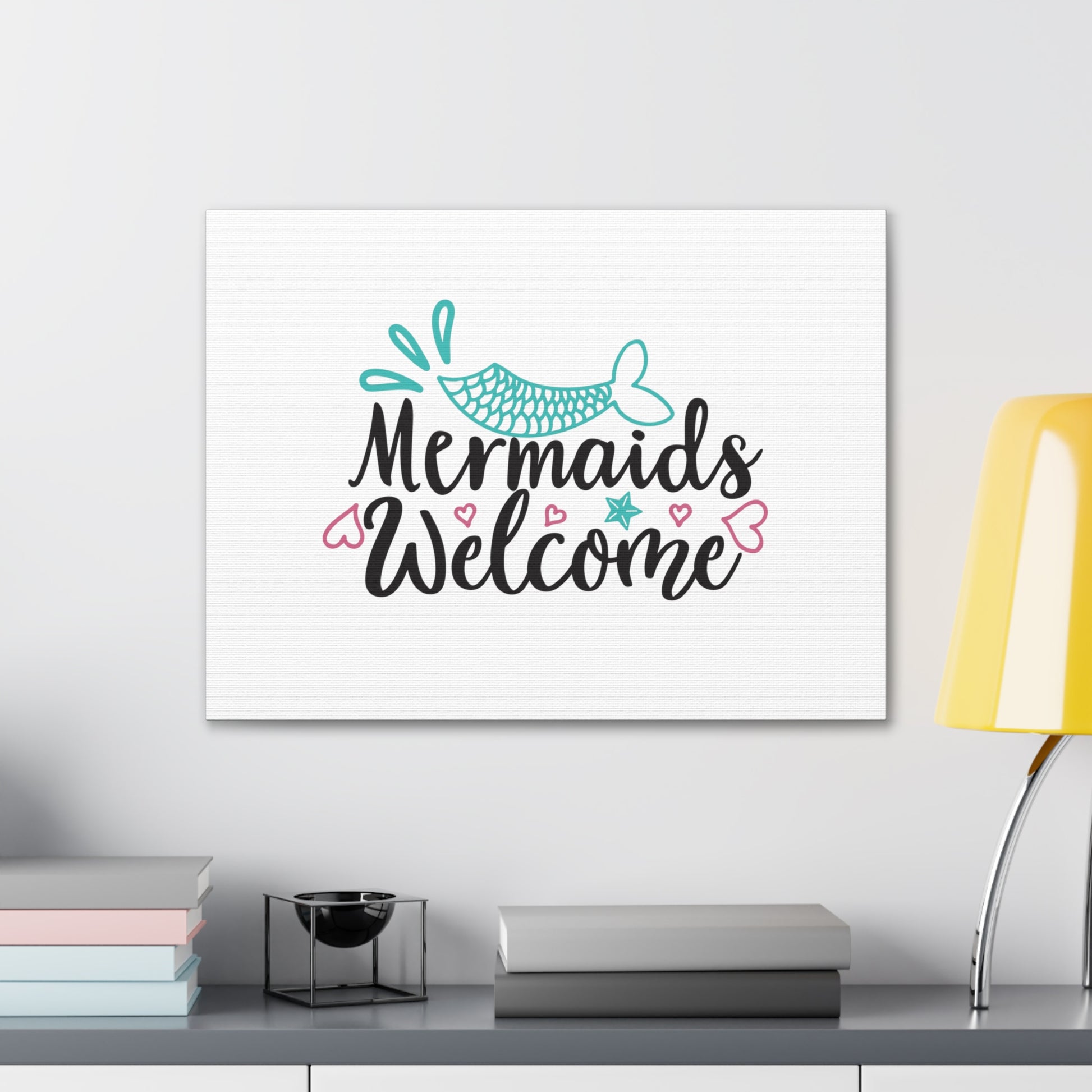 Mermaids Welcome, Mermaid Wall Art, Coastal Mermaid Decor, Beach House Mermaid Signs, Nautical Mermaid Decor, Mermaid Nursery Wall Decor - SaviTraviDesigns